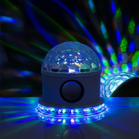 Light device "Around the sphere" 12 cm, speaker, glow RGB, 220 V, white