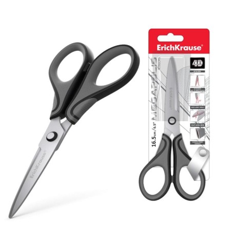 Scissors Erichkrause Megapolis, 16.5 cm, gray-black