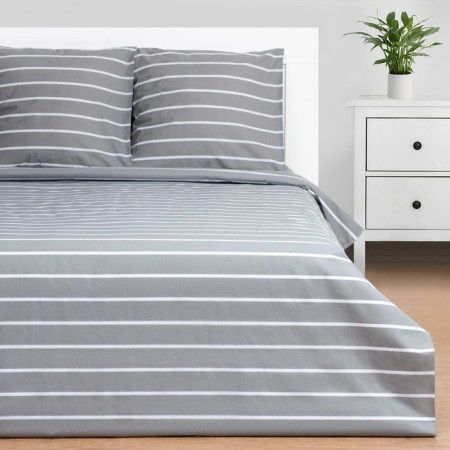 Bedding Ethel euri Gray Stripes 200x217cm, 220x240cm, 70x70cm-2 pcs, 100% cotton, Poplin
