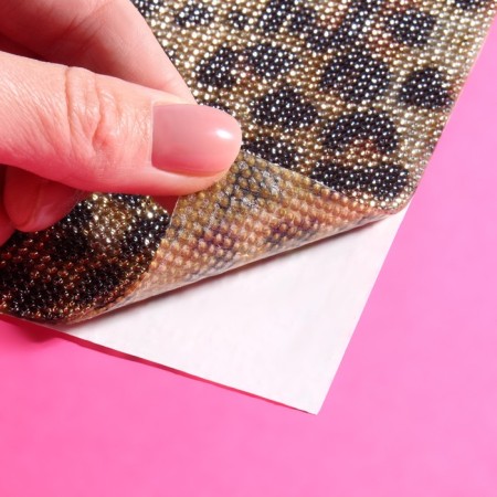Rhinestones self -adhesive on the sheet, d = 2 mm, 40 × 24 cm, leopard coloring-4