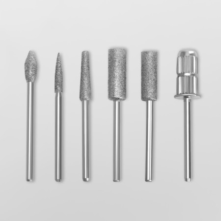 Mills with diamond spraying, with nozzles for a pedicure, in a plastic organizer, 12 pcs-2