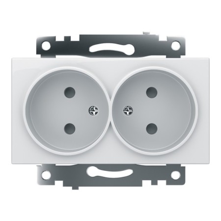2-seater socket with a protective curtain (mechanism) b/h, 250V, 10A, Catherine series, GLS10-7113-01, 1022737