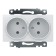 2-seater socket with a protective curtain (mechanism) b/h, 250V, 10A, Catherine series, GLS10-7113-01, 1022737