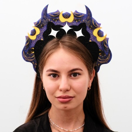 Carnival kokoshnik "dark", felt-1