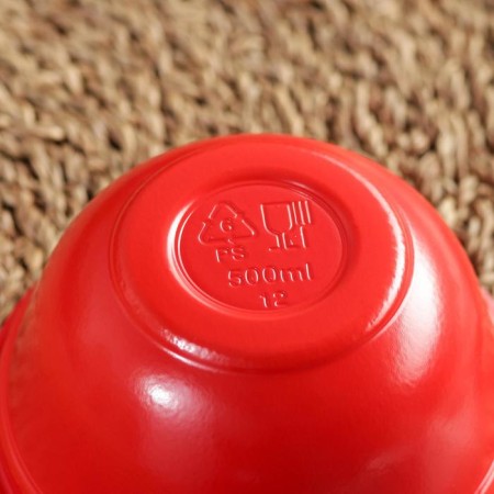 Disposable container, 500 ml, soup, red color-3