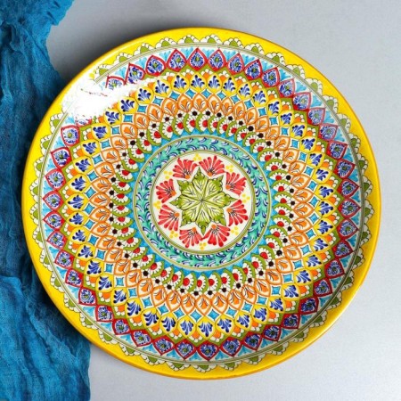 Largan Rishtan ceramics "Patterns", 36 cm, yellow-4