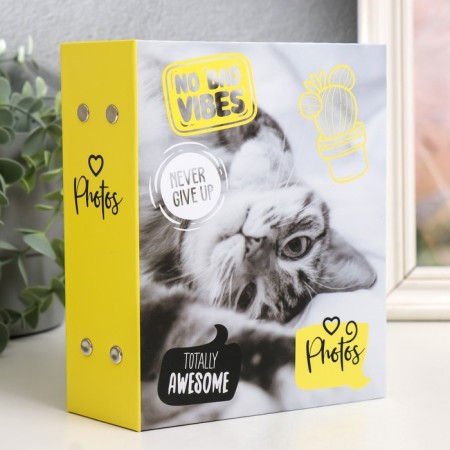 Photo album in 100 photos 10x15 cm, plastic. sheets "Fluffy Pets" meow