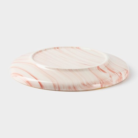 Ceramic lunch plate "Marble", D = 25 cm, pink color-2