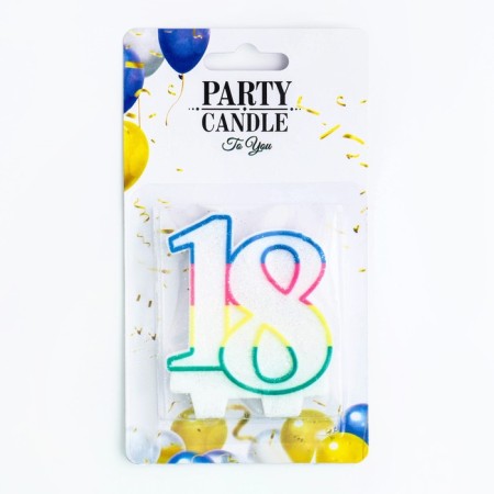 Candle for the cake "Jubilee giant", number "18", tone rim, 7.5 cm-2