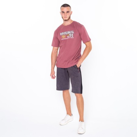 Print T -shirt with print, coffee color, size 54-1