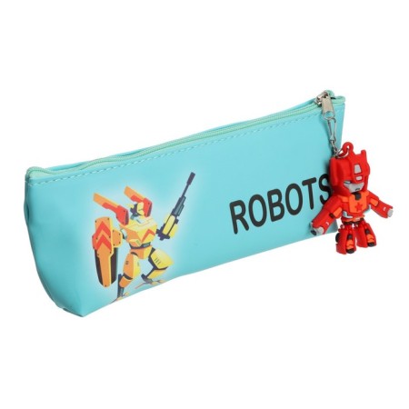 School pencil case on a zipper, with a suspension, "robot", mix-1