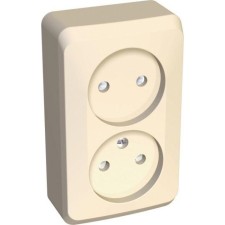 Розетка SchE PA16-006K Этюд, ОП, 2 розетки, IP20