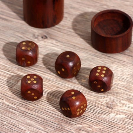 Cubes playing "Sea" wood, brass-5