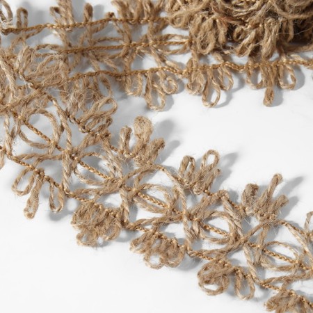 Decorative canvas braid, 4 cm, 5 ± 0.5 m, beige color-1