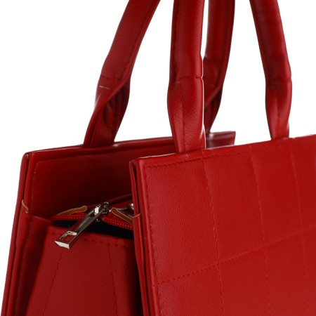 Female bag Textura, tout, average size, red color-5