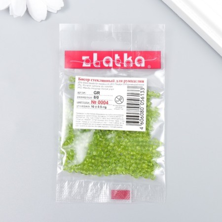 Beads "Zlatka" 08/0, 3 mm, 10 g 0004 Salad-2