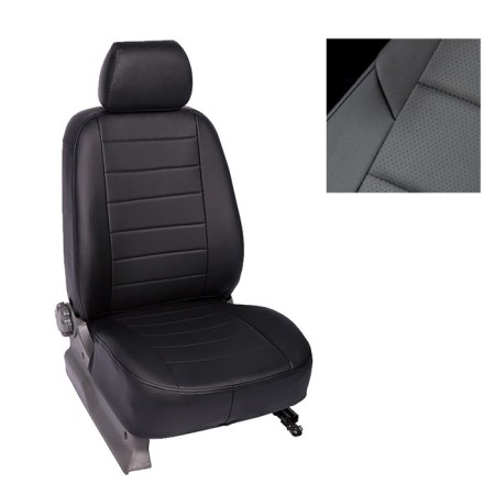 Autorekhls for Kia Rio IV hatchback 40/60, 4 headrests, 2012-, black, eco-leather, set