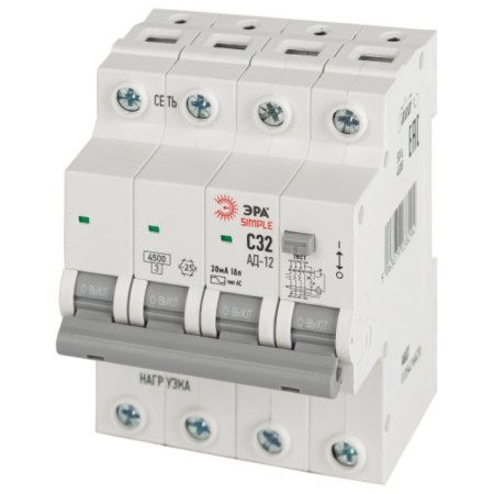 Differential current circuit breaker 4.5ka era Simple D12E4C32AC30 AD-12 Electronic 3P+N C32 30a type AS