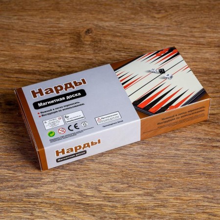 Magnetic backgammon, field 20 × 20 cm, in box-5