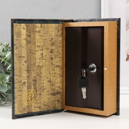 Safe Brush Tree leatherette "Old card" embossing 21x13x5 cm-3