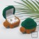 Velvet case for earrings/ring "Turtle", 4.2 × 6.8, green-brown color, white insert