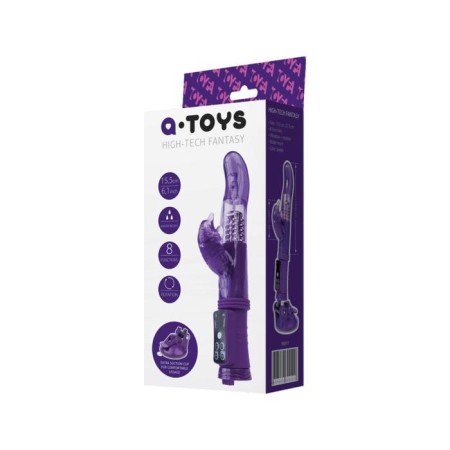 Vibrator with a clitoral stimulator Toyfa A-Toys, TPR, purple color, 22.5 cm-2