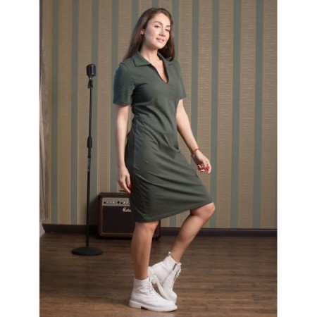Women's dress, size 46, khaki color-2