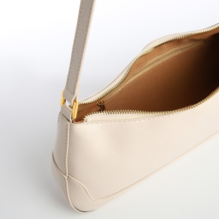 Bag Women's Baget with a zipper, white color-6