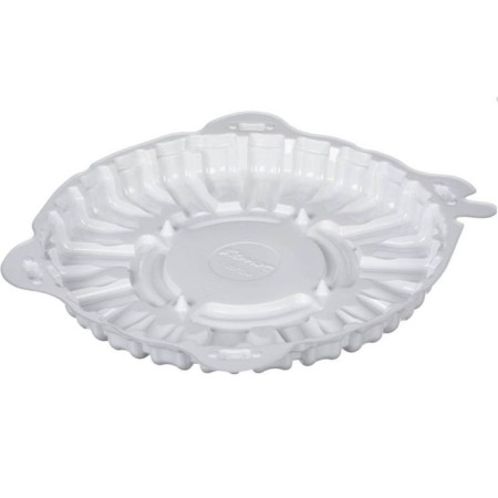 T-207/1dsh cake container (m), round, white color, size 20.4 x 20.4 x 2 cm