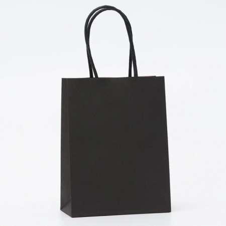 Craft package black, round handle, 15 x 12 x 6 cm, 120 g