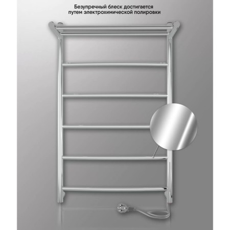 Electric towel Indigo ARC, 800x400 mm, hidden installation, chrome-1