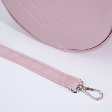 Women's Bag -round artificial leather, 18x18 cm, pink color-5