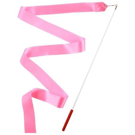 Ribbon for rhythmic gymnastics with a stick Grace dance, 2 m, pink color-2