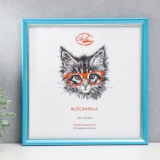 Photo frame plastic 25x25 cm, blue with gold (plastic screen)