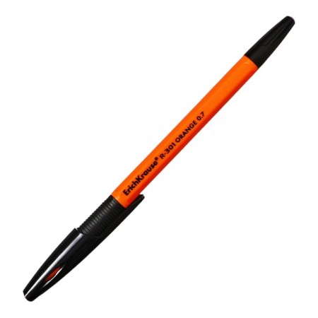 Ballic handle Erichkrause R-301 Orange Stick & Grip, node 0.7 mm, black rod, rubber emphasis, letter line length 1000 meters-6