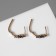 Earrings with circus rhinestones, quartet, black color in pink gold