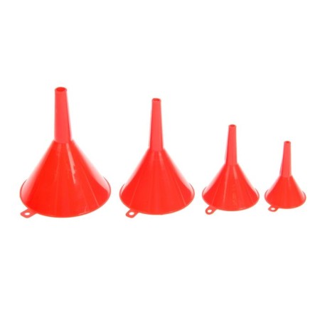 Funnel for fuel and lubricants, diameter: 50 mm, 75 mm, 95 mm, 115 mm, set 4 pcs