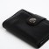 Male purse for magnet, department for bills, for maps, for coins, black color