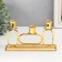 Summary Metal for 3 candles "ovals" d = 2.3 cm gold 5.8x20x11.5 cm