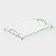 Glass tray with metal handles and legs 20.6 x 30.6 cm
