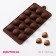 Form for sweets and chocolate of the “shells”, silicone, 20.5 × 10.5 cm, 15 cells (2.7 × 2.4 cm), brown color