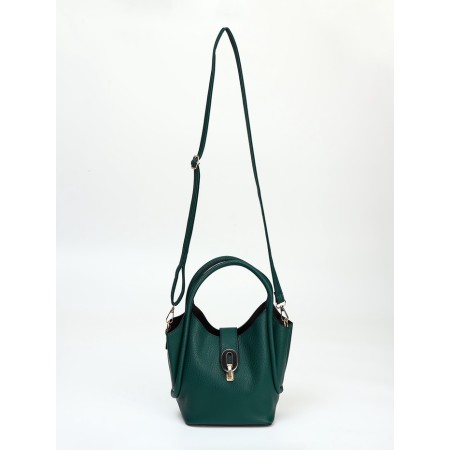 Bag Female Tout with zipper, dark green color