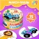 Maxi Puzzles in the metal box "Blue Tractor in the Tropics", 15 puzzles