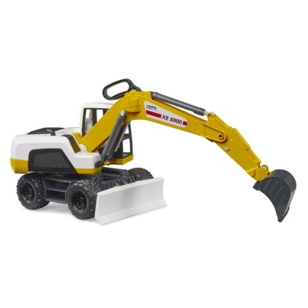 Excavator Bruder, white color with yellow-1