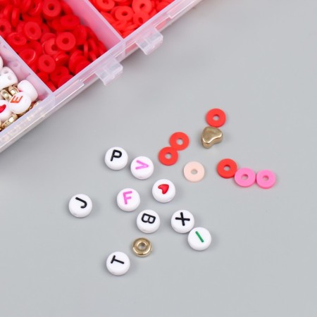 Beads in the box "Red" thread 0.8 mm 5 m 12x8.4x2.2 cm-1