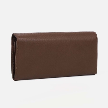 Women's wallet on magnets, brown color-1