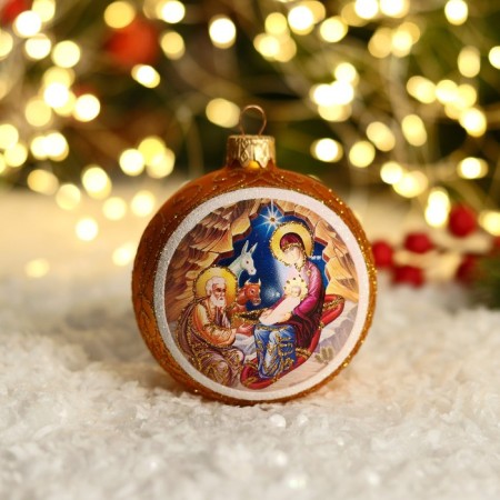 New Year's ball "Christmas" 8 cm