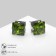 Earrings with rhinestones "Pusets" radiance, square, d = 0.8, green color in silver