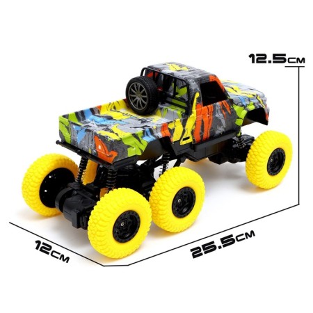 Radio -controlled jeep "Graffiti", 1:16, works on the battery, yellow color-1