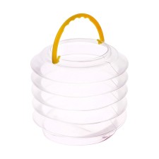 A cup for folding brushes d = 6 cm, with a sponge, transparent with a handle